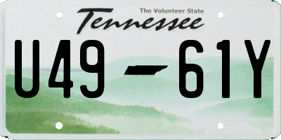 TN license plate U4961Y