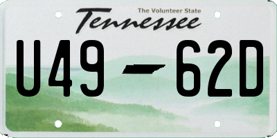 TN license plate U4962D