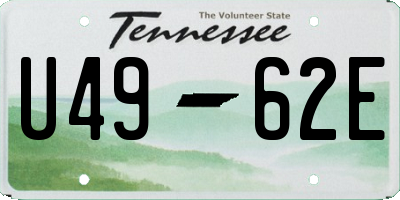 TN license plate U4962E