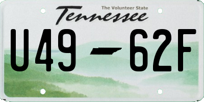 TN license plate U4962F