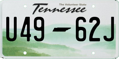 TN license plate U4962J