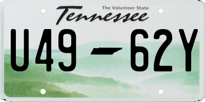 TN license plate U4962Y