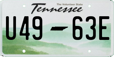 TN license plate U4963E
