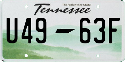 TN license plate U4963F