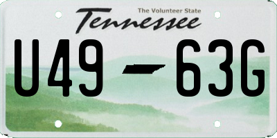 TN license plate U4963G