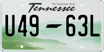 TN license plate U4963L