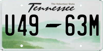 TN license plate U4963M