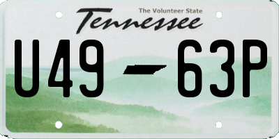 TN license plate U4963P