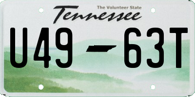 TN license plate U4963T
