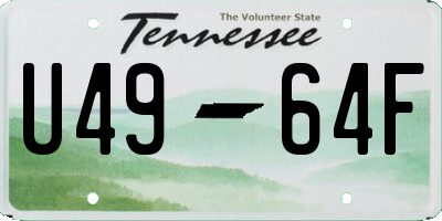 TN license plate U4964F