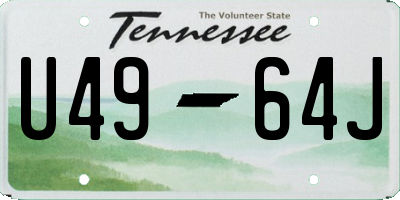 TN license plate U4964J