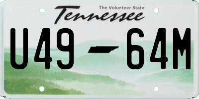 TN license plate U4964M