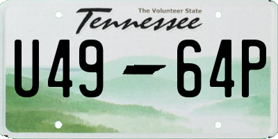 TN license plate U4964P