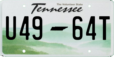 TN license plate U4964T