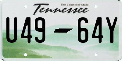 TN license plate U4964Y