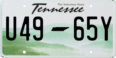 TN license plate U4965Y