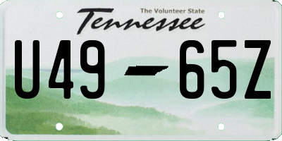 TN license plate U4965Z
