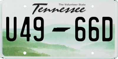 TN license plate U4966D