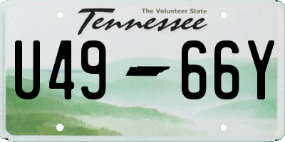 TN license plate U4966Y