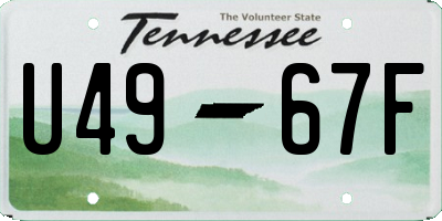 TN license plate U4967F