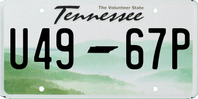 TN license plate U4967P