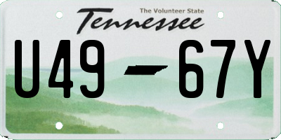 TN license plate U4967Y