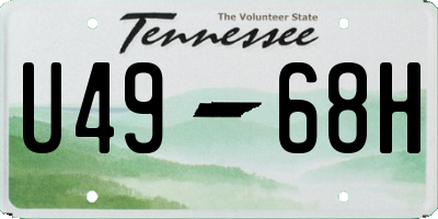 TN license plate U4968H