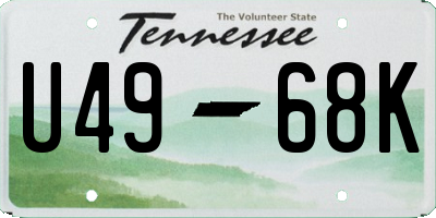TN license plate U4968K