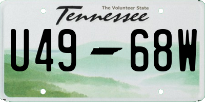 TN license plate U4968W