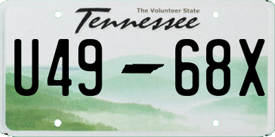 TN license plate U4968X