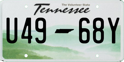 TN license plate U4968Y
