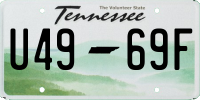 TN license plate U4969F