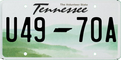TN license plate U4970A