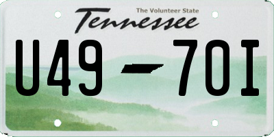 TN license plate U4970I