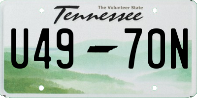 TN license plate U4970N