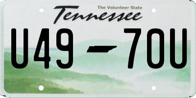 TN license plate U4970U
