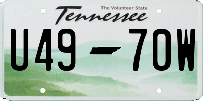 TN license plate U4970W
