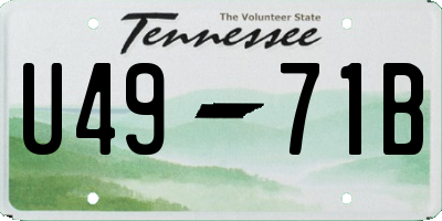 TN license plate U4971B