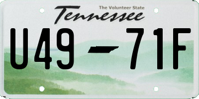 TN license plate U4971F