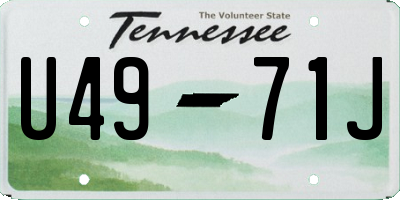 TN license plate U4971J