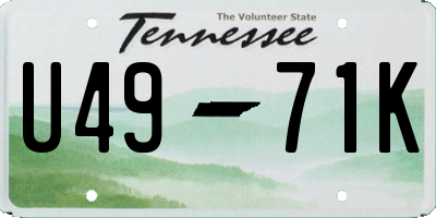 TN license plate U4971K