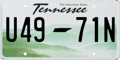 TN license plate U4971N