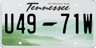 TN license plate U4971W