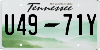 TN license plate U4971Y