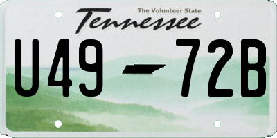 TN license plate U4972B