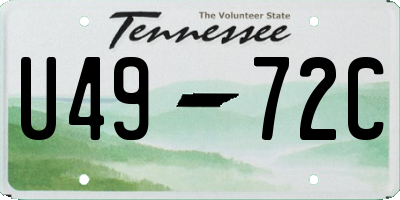 TN license plate U4972C