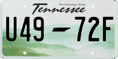 TN license plate U4972F