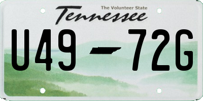 TN license plate U4972G