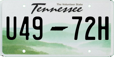 TN license plate U4972H