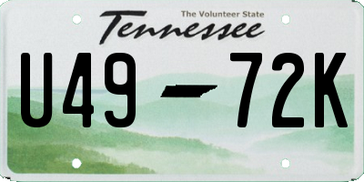 TN license plate U4972K